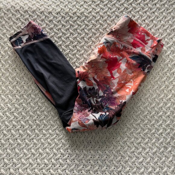 Decathlon Floral Print Leggings Sz L - Picture 1 of 7
